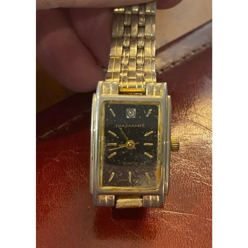 Women's 17mm Gold Tone Diamante Watch, Bracelet Band